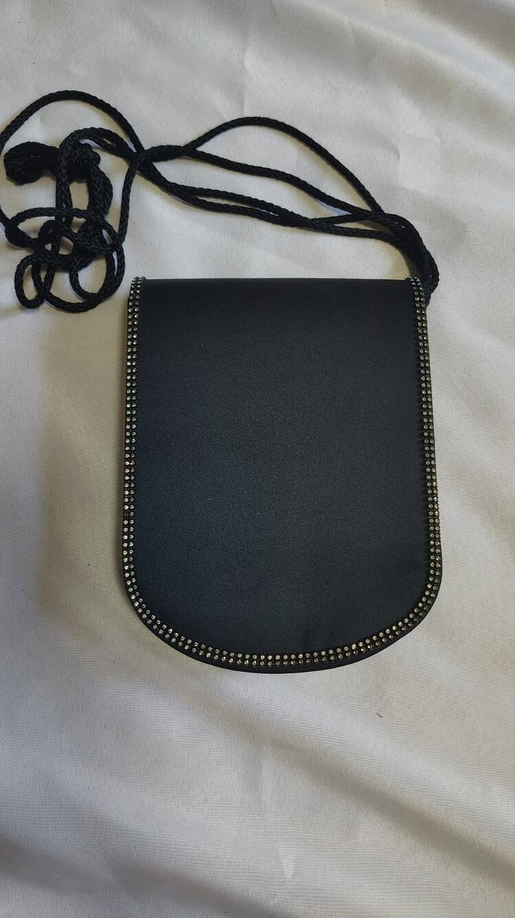 Satin Evening Bag with rhinestones Trendy Classy